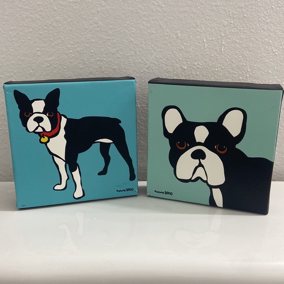 2 Marc Tetro French Bulldog Canvas Prints *Set of 2*  6”x6” each - Picture 4 of 8